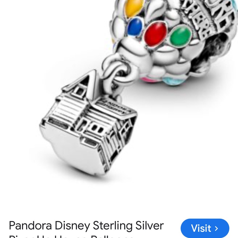 Pandora Sterling Silver Disney House Dangle Charm with Multicolor Enamel Accents